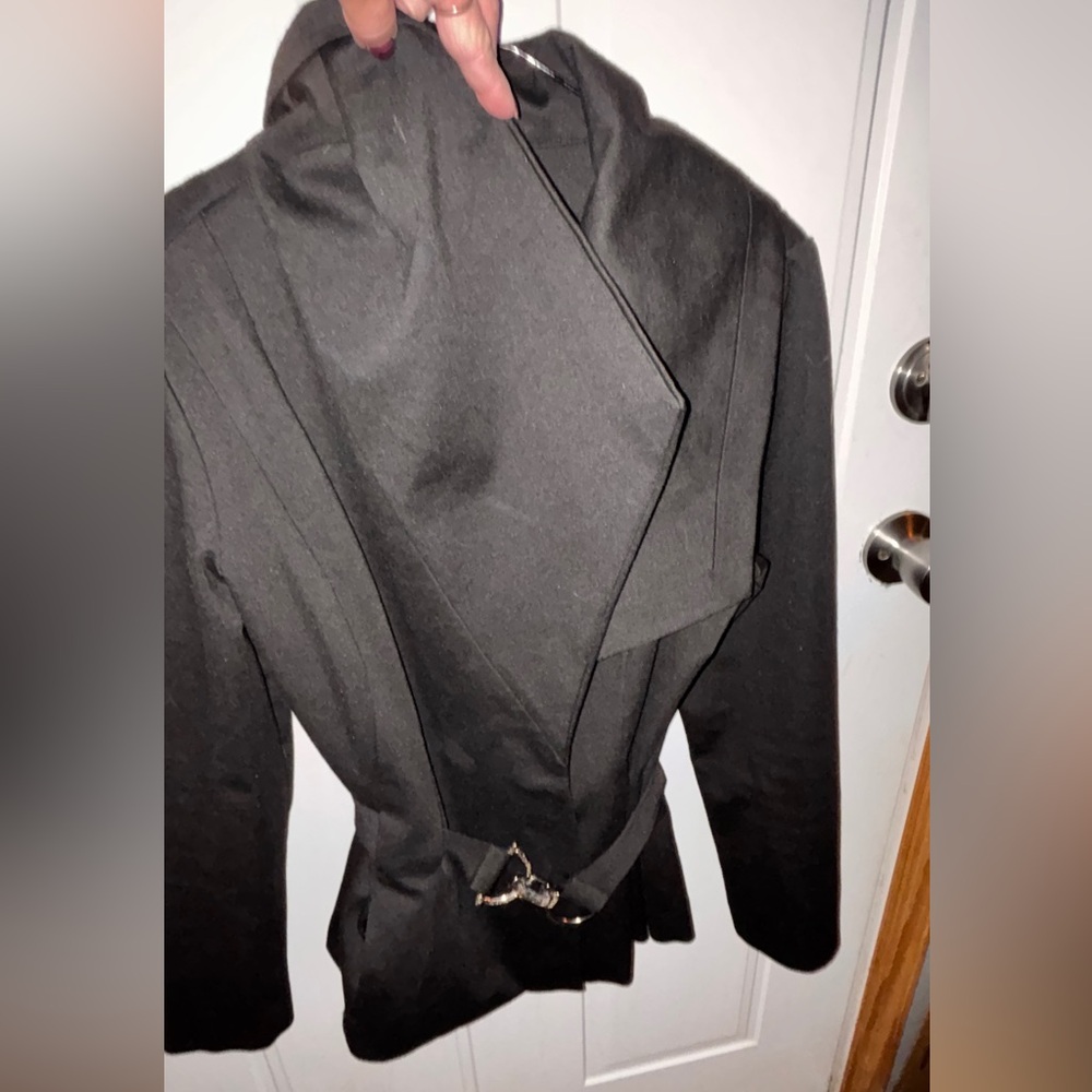 Zara Chic & Unique Short Black Belted Women's Jacket XL - Picture 7 of 8